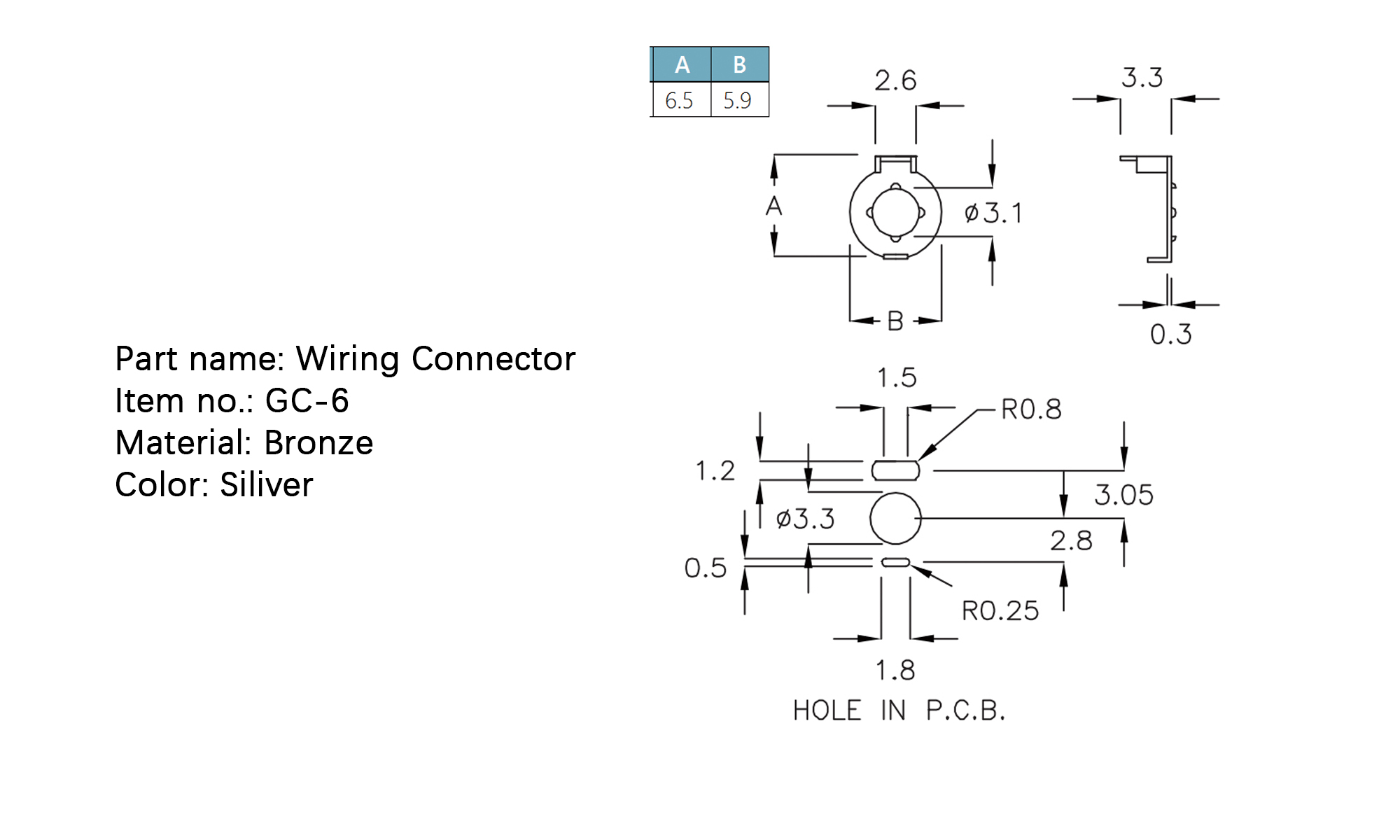 Wiring Connector GC-6